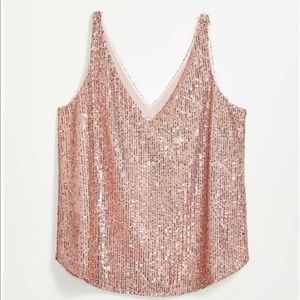 LOFT Rose Gold Sequin Top NWT